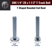 UNC 1/4"-20 x 1-1/2" T-Track Bolts (20 pcs)