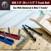 UNC 1/4"-20 x 1-1/2" T-Track Bolts (20 pcs)